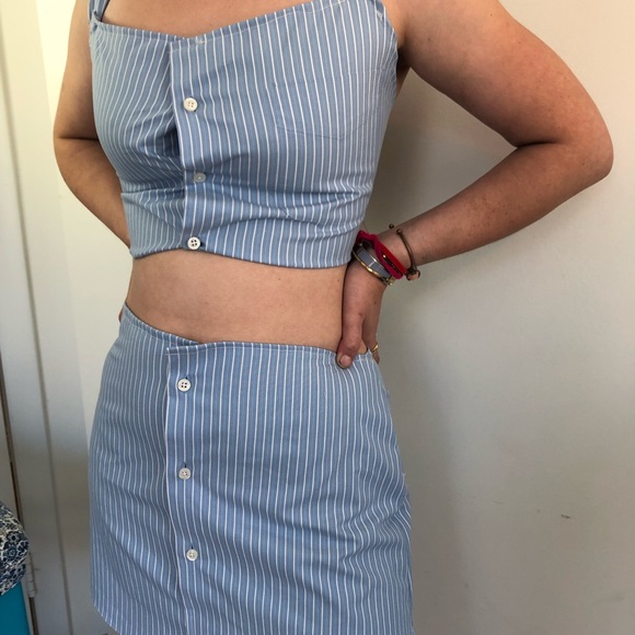 Button down two piece skirt top set - Picture 2 of 2